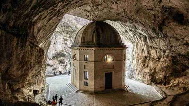 Scenic view of Tempio del Valadier within a cave in Genga, Italy. Iconic travel destination., tags: nel - pexel